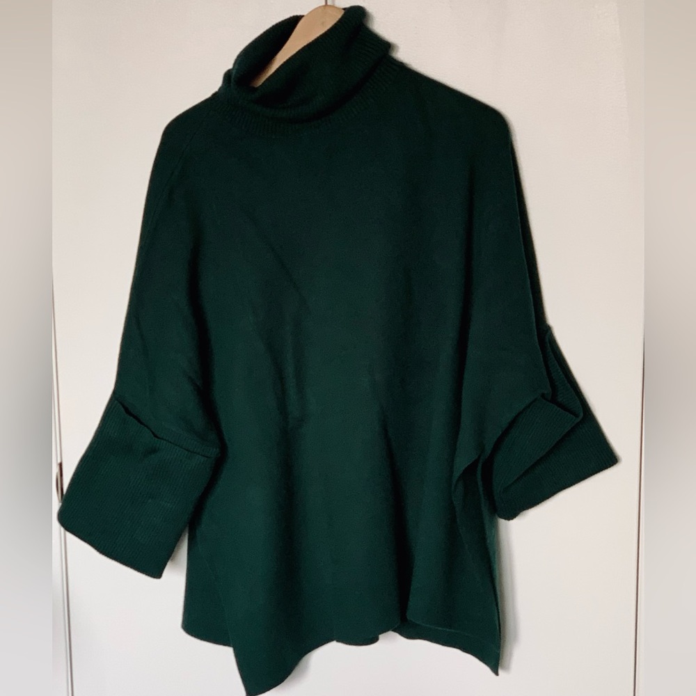 Contemporaine cowl neck sweater, forest green